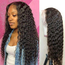 Brazilian Virgin Human Hair Wigs Deep Wave Lace Front Human Hair Wigs with Natural Hairline 9A 150% Density Natural Looking Human Hair Wig（14 inch） Kameilun