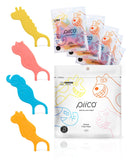 Piico Dental Floss Picks, Dual Line Unflavored Kids Flossers Without Fluoride, Fun & Colorful Designs with Slim Kids Floss & Portable Travel Case, Prevent Tooth Decay & Gum Disease, 120 Count PIICO