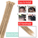 20 Inch Handmade Dreadlocks Braids Extensions Faux Locs Crochet Hair 30 strands Dreads Hair Reggae Hip-Pop Hair for Men and Women Black Hairro