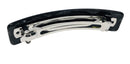 French Amie Long Rectangle Black Marble Celluloid Acetate Handmade Automatic Large Hair Clip Barrette (Black Marble) French Amie