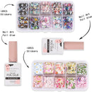 Makartt Nail Art Foil Glue Gel with Flower and Butterfly Foil Sticker Nail Prints Set Nail Transfer Tips Christmas Art DIY 15ML, 20PCS (2.5cm100cm) Stickers, Nail Dryer Curing Lamp Required Makartt