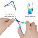 EAONE Cuticle Nipper and Pusher Set Nail Nippers Stainless Steel Cuticle Trimmer Cutter Dead Skin Remover for Women Girls Toenails and Fingernails Care, 6 Pieces, Colorful EAONE