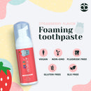 AutoBrush Kids Fluoride Free Foaming Toothpaste Strawberry Flavor, Foam Toothpaste for Electric or U-Shaped Toothbrush, SLS-Free, Travel Friendly (3 Pack) AutoBrush