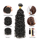COISINI 10A Brazilian Water Wave Human Hair Bundles 28 26 24 Inch 100% Wet and Wavy Human Hair Bundles Virgin Hair Extensions Natural Color Coisini