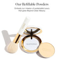 Ogee Sculpted Skin-Perfecting Makeup Setting Powder - Sand - FULL SET (Case & Refill) - Lightweight Powder Foundation Made with 70% Organic Ingredients Infinity Warehouse