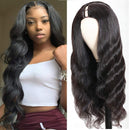Julia Hair 10A U Part Wig Body Wave Human Hair for Women ,Brazilian Remy Human Hair Glueless Full Head Clip in Half Wig U Shape Wig 150% Density Natural Color 16inch Julia Hair