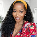 24 Inch Headband Wig Human Hair Long Curly Headband Wigs for Black Women 150% Density Brazilian Remy Curly Human Hair Wig With Headband Glueless Natural Color Curly Headband Human Hair Wig mengkai Store
