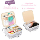 3Pcs Makeup Bags for Women, Travel Makeup Bag, Large Cosmetic Bag, Marble Makeup Bag with 10 Pcs Brushes, Makeup Case Organizer with Adjustable Dividers SIHOHAN