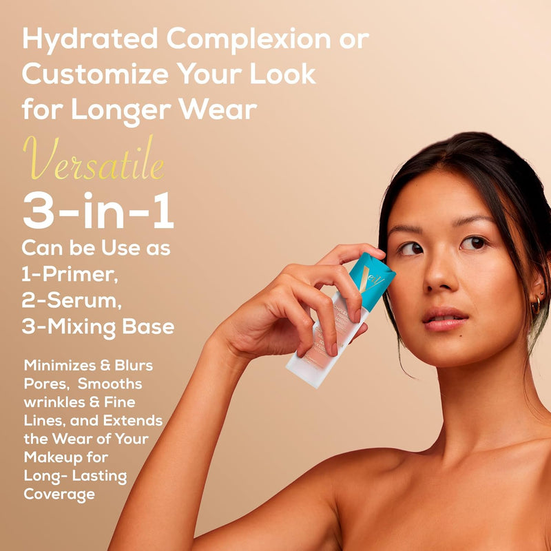 Veil Cosmetics Complexion Fix 3-in-1 Primer - Serum, Mixing Base, Primer - Pore Minimizing - Hydrate, Brighten & Soothe - Smooths Wrinkles & Fine Lines - Extend Makeup Wear - Vegan - Beautiful Skin Infinity Warehouse