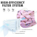 Pack of 50 Pieces Light Weight Unisex Adult Kids Fashion Face Covering Single Use, Dust Proof Multi Design To Choose From (Pack of 2 Kids Blue Unicorn and Pink Unicorn) Burro