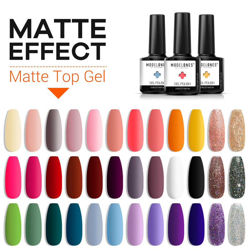 Gel Nail Polish 36 Pcs Colors Fall Holiday Gel Polish Soak Off Gel Nail Kit Glitter Nail Art Starter Kit Beauty Gifts Set Box by Modelones modelones Store