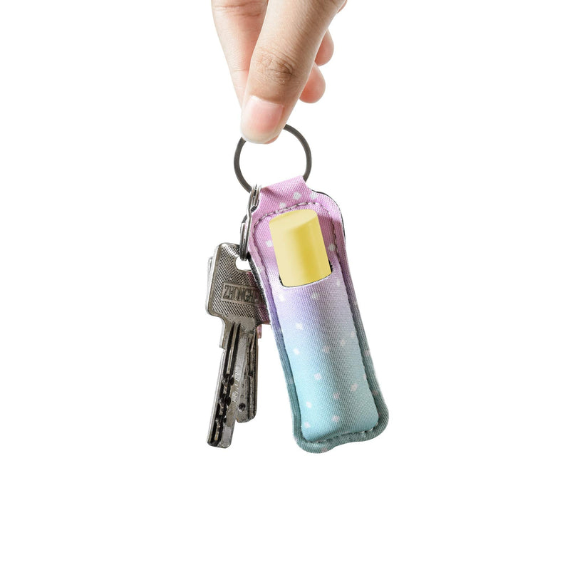 Beautyflier Clip-on Sleeve Chapstick Pouch Keychain Lipstick Holder Elastic Lip Balm Holder Travel Accessories Beautyflier