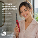 Wagner Stern IntelliBrush Series Whitening Electric Toothbrush with Pressure Sensor. Offers 4 Brushing Modes, 3 intensities, 8 Soft Brush Heads, and a Luxury Travel case. Infinity Warehouse