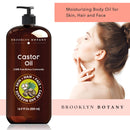 Brooklyn Botany Pure Castor Oil – 100% Pure and Cold Pressed Castor Oil for Hair Growth, Eyelashes and Eyebrows - Carrier Oil for Essential Oils, Aromatherapy and Massage – Therapeutic Grade -16 fl Oz Brooklyn Botany Store