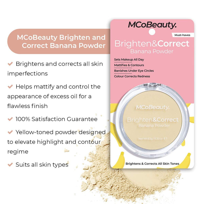 MCoBeauty Brighten and Correct Banana Powder | Pressed Finishing and Setting Powder MODELCO