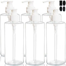 Youngever 6 Pack Clear Plastic Pump Bottles 16 Ounce, Empty Pump Bottles for Shampoo, Pump Bottles Bottles for Cleaning Solutions Youngever