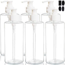 Youngever 6 Pack Clear Plastic Pump Bottles 16 Ounce, Empty Pump Bottles for Shampoo, Pump Bottles Bottles for Cleaning Solutions Youngever