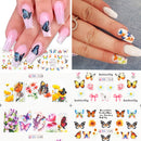 Comdoit Butterfly Nail Art Stickers Water Transfer Nail Decals Flowers Butterfly Designs for Nails Supply Watermark DIY Colorful Butterflies Nail Art Foils for Nails Design Manicure Tips Decor(12Pcs) Comdoit
