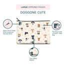 Large Zippered Pouch by Studio Oh! - Doggone Cute - 10" x 7" - Faux Leather Material with Full-Color Artwork & Cotton Lining - for Makeup, Pens, Chargers & More Studio Oh!