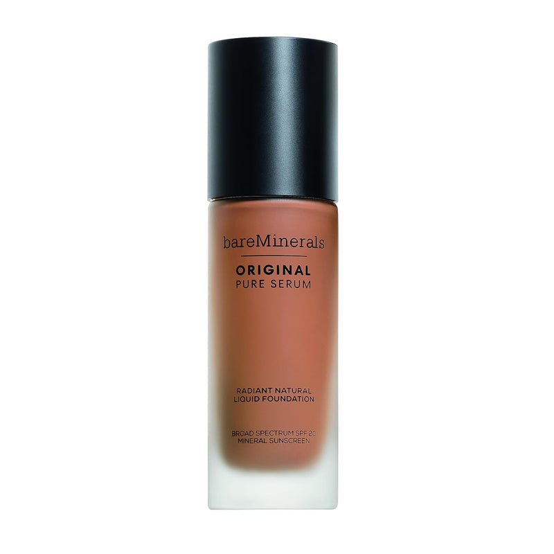 bareMinerals Original Pure Serum Radiant Natural Liquid Foundation Mineral SPF 20, Hydrating Skin Tint, Dewy Finish, Lightweight, Medium Coverage, Non-Comedogenic, Vegan - Infinity Warehouse