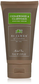 St. James of London Cedarwood & Clarysage Shave Cream Tube, 2.6oz St James of London
