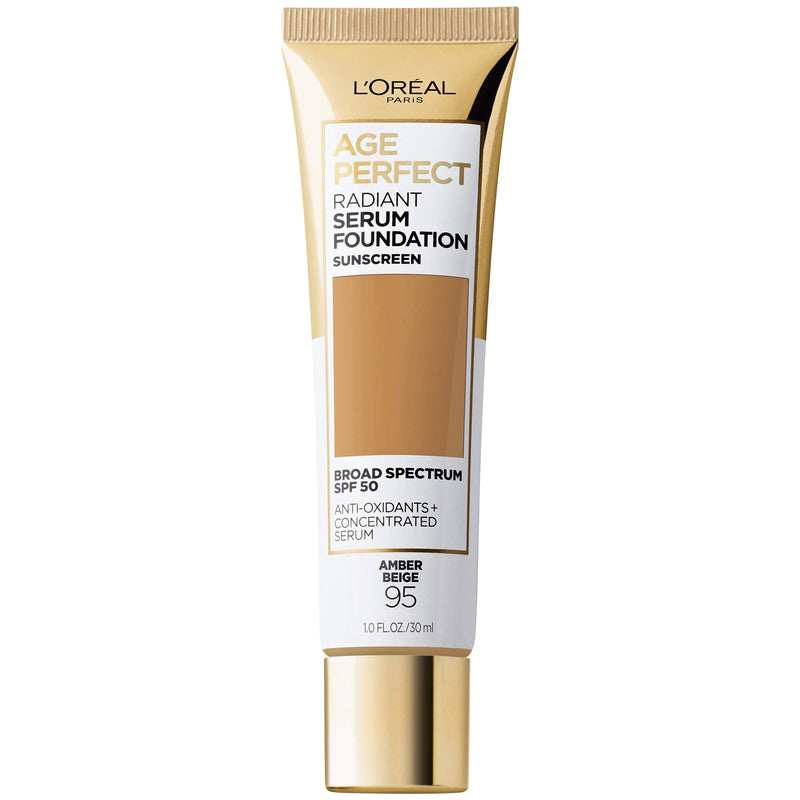 L'Oreal Paris Age Perfect Radiant Serum Foundation with SPF 50, Amber Beige, 1 Ounce L'Oreal Paris