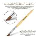 Americanails Faux Kolinsky Cruelty-Free Acrylic Nail Brush For Liquid & Powder Application, Professional Salon Quality, Soft Bristles For Extra Smooth Application, Natural Bamboo Handle - Round,