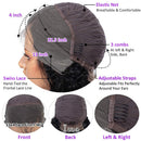 CYNOSURE 13x4 HD Transparent Lace Front Human Hair Wigs for Black Women 9A 180% Denisty Curly Lace Front Wigs Human Hair Pre Plucked with Baby Hair Natural Black Color 20inch CYNOSURE