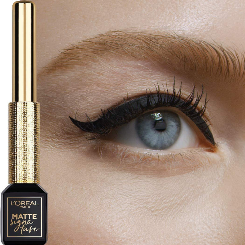L'Oreal Paris Makeup Matte Signature Liquid Dip Eyeliner, Waterproof, Precise and Easy Application, All Day Wear, Vivid Matte Finish, Black, 0.07 fl; Oz. L'Oreal Paris