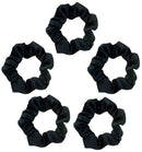 Kitsch Pro Satin Scrunchies, Softer than Silk, Hair Scrunchies for Frizz Prevention, Satin Hair Ties for Breakage Prevention and Gentle Style Preservation, Sleep and Night Scrunchie, 5 Pack, Black Kitsch