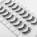 DYSILK 8 Pairs 5D Eyelashes Faux Mink Eyelashes Natural Look False Eyelashes Pack Long Wispy Fluffy Fake Eyelashes Reusable Soft Handmade Eyelashes No Glue DYSILK