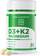 Vitamin D3 K2 10,000 IU with Magnesium Glycinate 500mg - Bone Health, Immune Support, Energy & Mood - Non-GMO, Gluten-Free, Sugar-Free Softgels for Women & Men (60 softgels) Infinity Warehouse