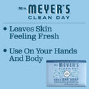 Mrs. Meyer's Clean Day Bar soap, rainwater Scent, 5.3 Ounce bar (Pack of 4), 21.2 Ounce MRS. MEYER'S CLEAN DAY Store