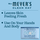 Mrs. Meyer's Clean Day Bar Soap, Use as Body Wash or Hand Soap, Cruelty Free Formula Made with Essential Oils, Rain Water Scent, 5.3 oz, 4 Bars MRS. MEYER'S CLEAN DAY