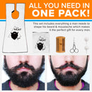 The Neat Guy 5-Piece Beard Catcher Kit with Beard Apron / Bib for Mess-Free Shaving + Comb + Scissor + Bag, Perfect Father's Day Gift The Neat Guy