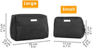 Large Makeup Bag Zipper Pouch Travel Cosmetic Organizer for Women and Girls (Large, Black) Narwey Store