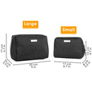 Large Makeup Bag Zipper Pouch Travel Cosmetic Organizer for Women and Girls (Large, Black) Narwey