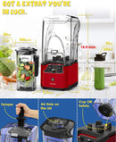 Commercial Quiet Blender, 2200 Watt Professional Countertop Blender with 80oz Pitcher, Built-in Pulse & 15-speeds Control, Smoothie Blender for Commercial and Home, K90 Red Infinity Warehouse