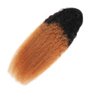 Wrap Drawstring Kinky Straight Human Hair Puff Ponytail Extensions with Clips Afro Yaki Brazilian Hair Natural Color Clip in Pony Tail Extensions Wavy Hair (10", yaki) ALISFEEL