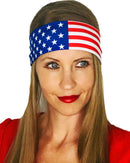 Shimmer Anna Shine Red White and Blue Patriotic American Flag Tie Headband USA (Red White and Blue Stars and Stripes) Shimmer Anna Shine