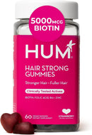 HUM Hair Strong Daily Hair Growth Gummies with Biotin, Zinc, Vitamin B12 to Support Growth, Folic Acid & Vitamin B12 Gummy Vitamins for Healthy Hair Support for Women and Men, 180 Gummies Infinity Warehouse