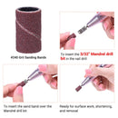 MelodySusie 400 Pcs Professional Sanding Bands with 2 Mandrels for Nail Drill, 80 Coarse, 120 Medium, 180 Fine Grit, 240 Extreme Fine EFile Sand Piece Nail Drill Bits Set for Manicures and Pedicure MelodySusie