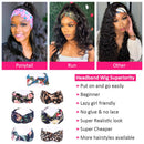Headband Wig Human Hair Wigs for Black Women Brazilian Body Wave Human Hair Wigs Glueless None Lace Front Wigs Machine Made Headband Wigs 150% Density (24 inches) HEDY