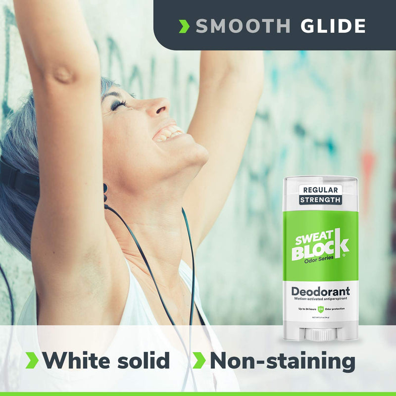 SweatBlock Deodorant Antiperspirant for Men and Women, Regular Strength, Solid (3-Pack) SweatBlock Store