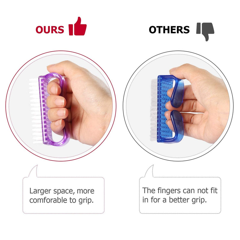 Handle Grip Nail Brush, Larbois Fingernail Scrub Cleaning Brushes for Toes and Nails Cleaner Pedicure Brushes for Men and Women (4 Pack) Larbois