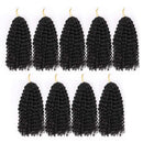 9 Bundles/lot Marlybob Crochet Hair 8 Inch Synthetic Braiding Hair curly Braids Kinky Curl Hair Bundles for Women(1B