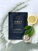 WOLF PROJECT | Men's Mud Mask Sheet For Face - Box of 5 - Pore Cleaner and Oil Control - Clarifying, Blackhead Removing, Korean Face Mask with Vitamin B3, C, E The Wolf Project Store