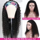 Eooma Headband Wig Curly Human Hair Wigs for Black Women 10A 22 Inch 180% Density Brazilian Kinky Curly Natural Human Hair Headband Wigs Scarf No Gel Gluelees Remy Hair Eooma