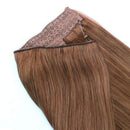 Sassina 20 Inch 120 Grams Halo Human Hair Extension with Adjustable Invisible Wire Auburn Color One Piece Fish Line Remy Hair for a Full Head