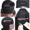 Beauty Forever Headband Human Hair Wig Water Wave Glueless Human Hair Wigs With Pre-attached Scarf Non Lace Front Wigs for women Natural Color 150% Density 24 Inch Beauty Forever Store